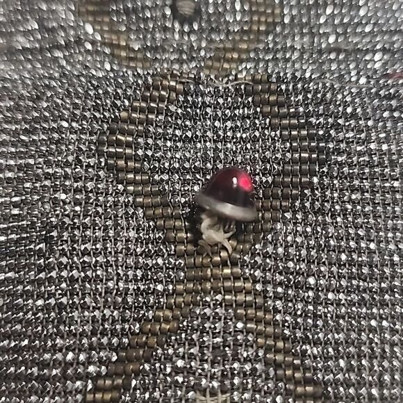 Vintage Coin Purse Beaded Seed Beads Small Red Rhinestones - Picture 5 of 12